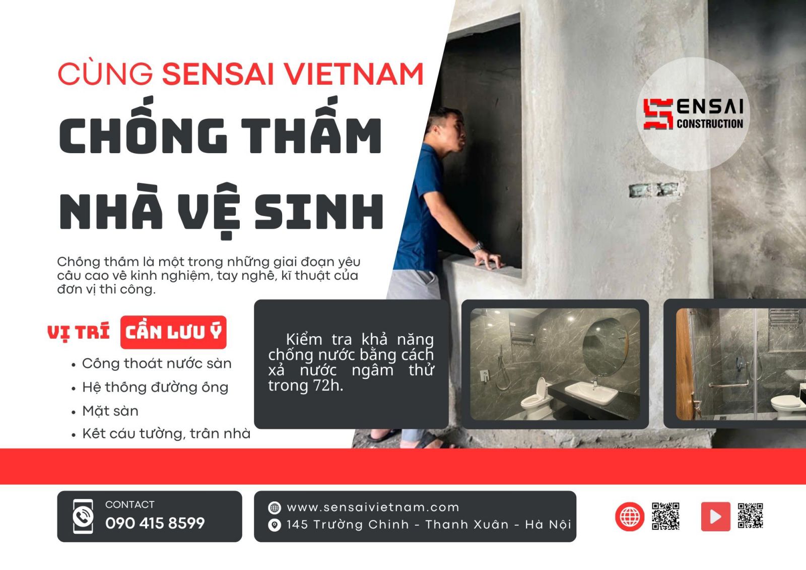 CÁC BƯỚC NGHIỆM THU CHỐNG THẤM NHÀ VỆ SINH